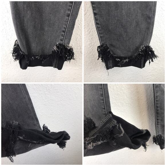 NWT Judy Blue Destroyed Cuffed Hem Faded Black Skinny Fit Jeans Distressed 32 - Picture 7 of 12